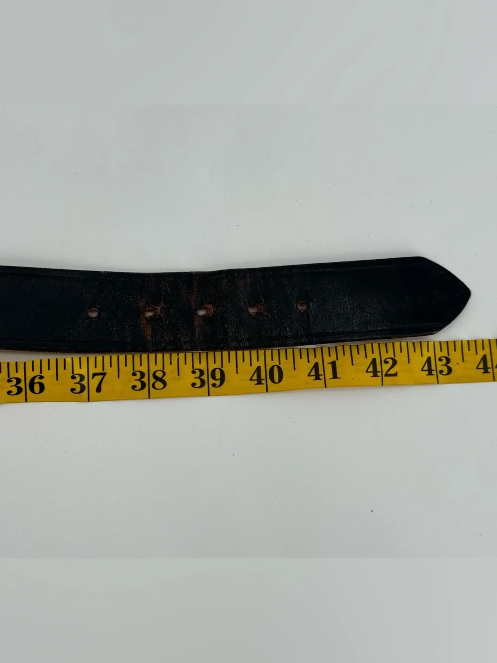 Vintage Workwear Casual Streetwear Black‎ Leather Belt 40